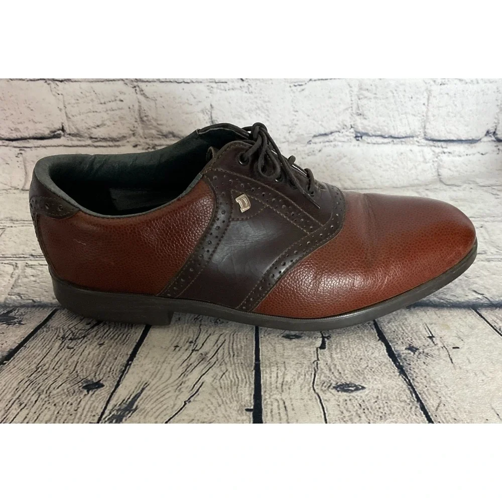 Vintage Dexter Saddle Shoes Mens 9.5M Brown‎ Two-Tone Leather Golf Oxfords USA